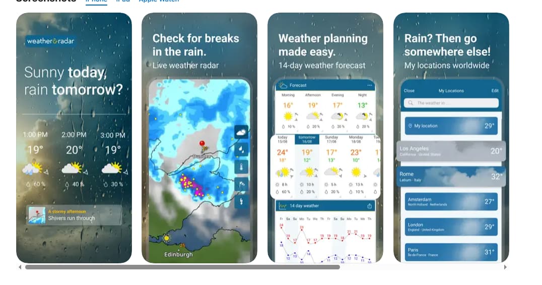 Najważniejsze funkcje aplikacji Pogoda & Radar